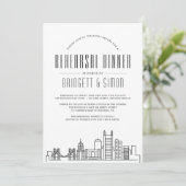 Pittsburgh Rehearsal Dinner | City Skyline Kaart (Staand voorkant)