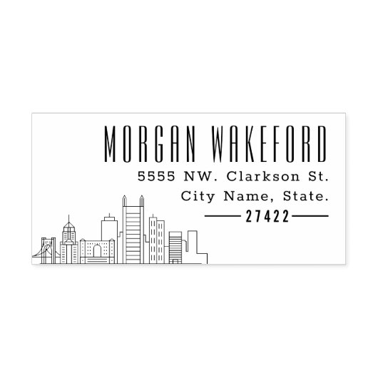 Pittsburgh Resident | Moderne Deco skyline Zelfinktende Stempel (Design)
