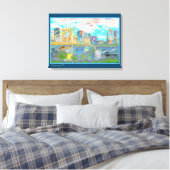 Pittsburgh Retro Art Photo Wall Canvas (Insitu (Slaapkamer))