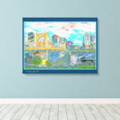 Pittsburgh Retro Art Photo Wall Canvas Afdruk (Insitu (Houten vloer))