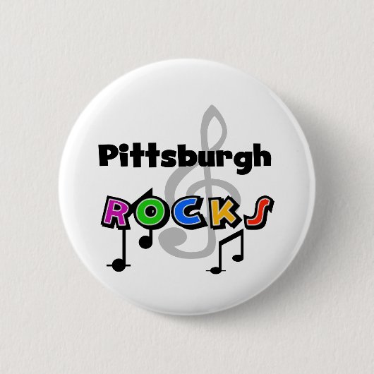 Pittsburgh Rocks Ronde Button 5,7 Cm (Voorkant)