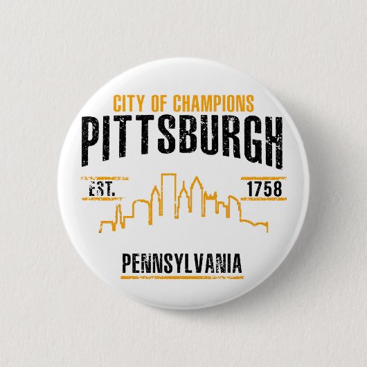 Pittsburgh Ronde Button 5,7 Cm (Voorkant)