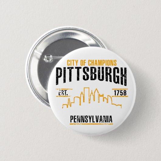 Pittsburgh Ronde Button 5,7 Cm (Voorkant /achterkant)