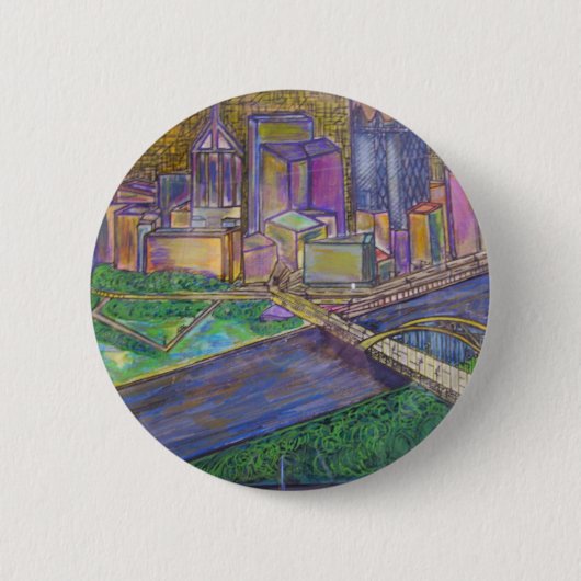 Pittsburgh Ronde Button 5,7 Cm (Voorkant)
