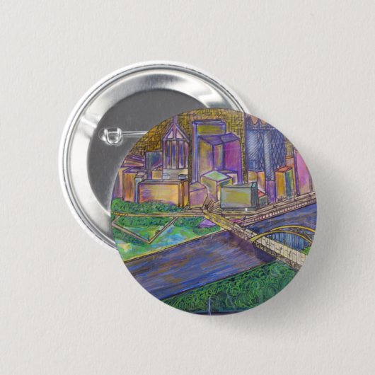 Pittsburgh Ronde Button 5,7 Cm (Voorkant /achterkant)