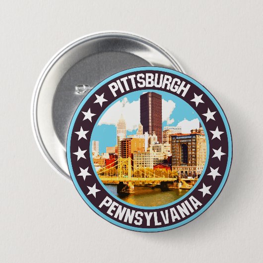 Pittsburgh Ronde Button 7,6 Cm (Voorkant /achterkant)