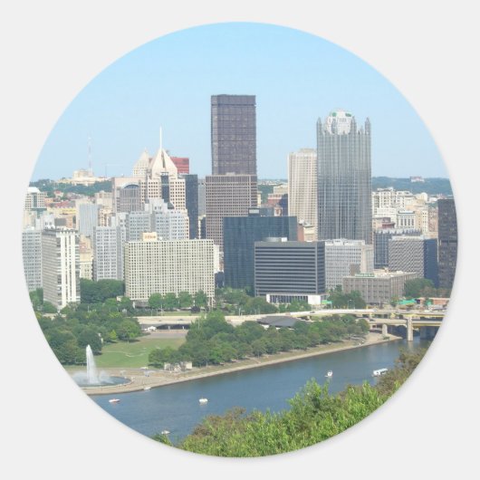 Pittsburgh Ronde Sticker (Voorkant)