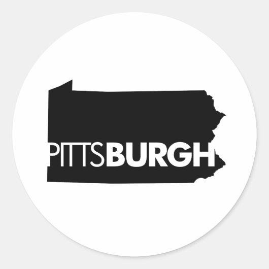 Pittsburgh Ronde Sticker (Voorkant)