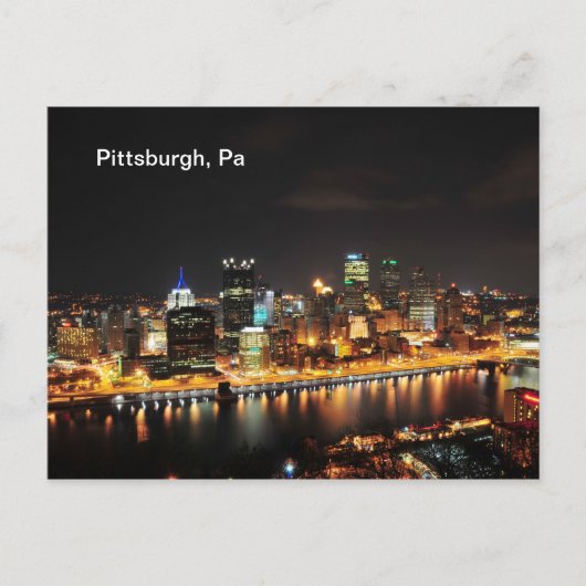 Pittsburgh 's nachts briefkaart (Voorkant)