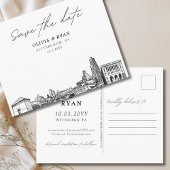 Pittsburgh Save the Date Briefkaart Elegante bruil