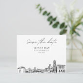 Pittsburgh Save the Date Briefkaart Elegante bruil (Staand voorkant)