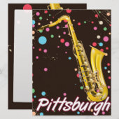 Pittsburgh Saxofoon reisposter. (Voorkant / Achterkant)