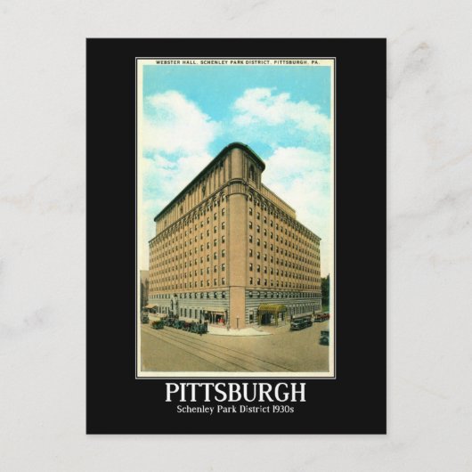 Pittsburgh Schenley Park District jaren 1930 Briefkaart (Voorkant)