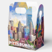 Pittsburgh Silhouet Abstracte Kunst Bedankdoosjes (Geopend)