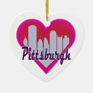 Pittsburgh Silhouet Hart Keramisch Ornament