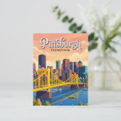Pittsburgh Silhouette USA Briefkaart (Staand voorkant)