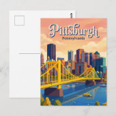 Pittsburgh Silhouette USA Briefkaart (Voorkant / Achterkant)