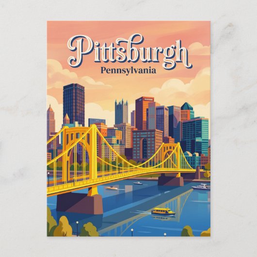 Pittsburgh Silhouette USA Briefkaart (Voorkant)