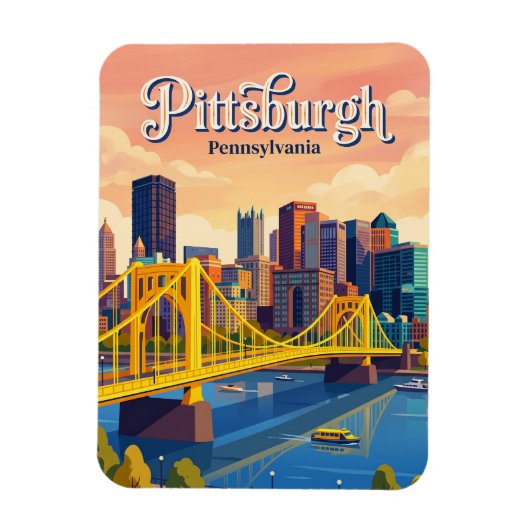 Pittsburgh Silhouette USA Magneet (Verticaal)