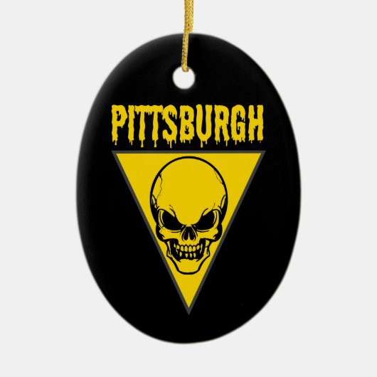 Pittsburgh Skull Keramisch Ornament (Voorkant)