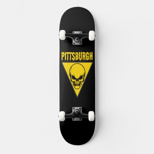Pittsburgh Skull Persoonlijk Skateboard (Voorkant)
