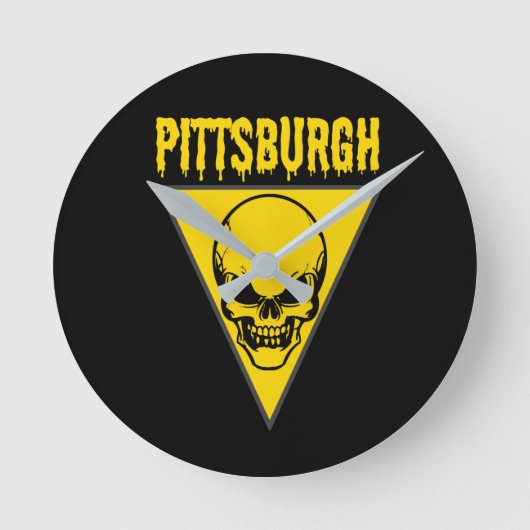 Pittsburgh Skull Ronde Klok (Voorkant)