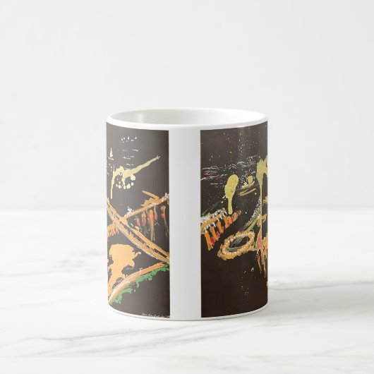 Pittsburgh Skyline Abstract schilderij tweetonige  Koffiemok (Center)