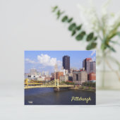 Pittsburgh Skyline Allegheny River Clemente Bridge Briefkaart (Staand voorkant)