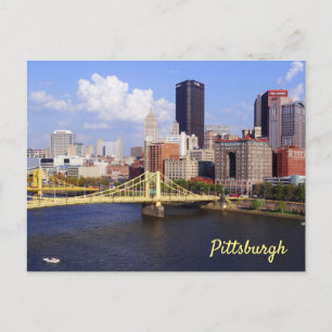 Pittsburgh Skyline Allegheny River Clemente Bridge Briefkaart