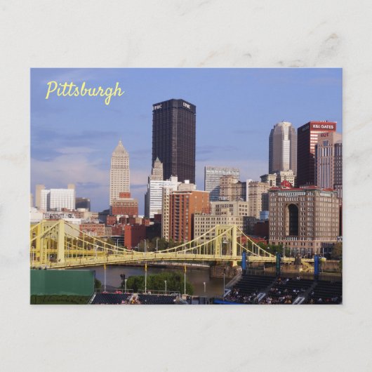 Pittsburgh Skyline Allegheny River Clemente Bridge Briefkaart (Voorkant)