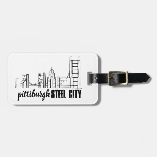 Pittsburgh Skyline Bagagelabel (Voorkant horizontaal)