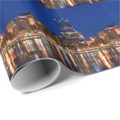 Pittsburgh Skyline bij nacht Cadeaupapier (Rol Hoek)
