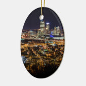 Pittsburgh Skyline bij nacht Keramisch Ornament (Links)