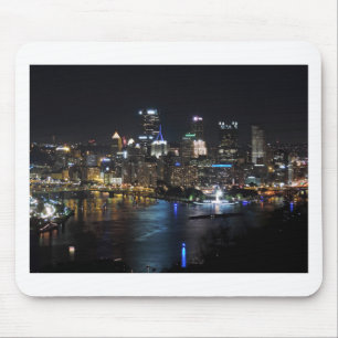 Pittsburgh Skyline bij nacht Muismat