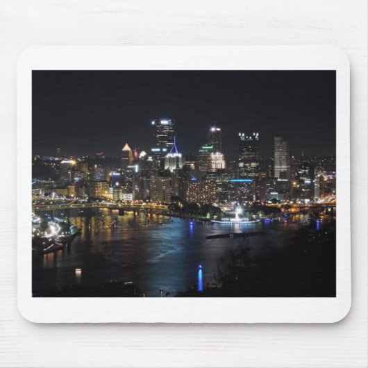 Pittsburgh Skyline bij nacht Muismat (Voorkant)