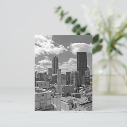 Pittsburgh Skyline Black en White Briefkaart (Staand voorkant)