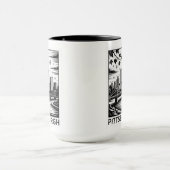 Pittsburgh Skyline Black & White Winter City Mok (Midden)