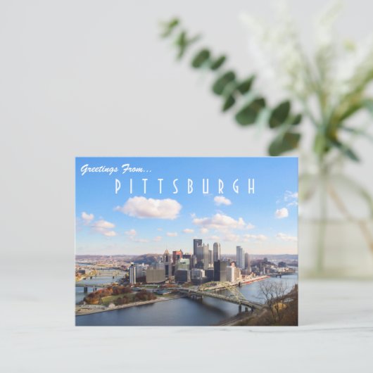 Pittsburgh Skyline Briefkaart (Staand voorkant)
