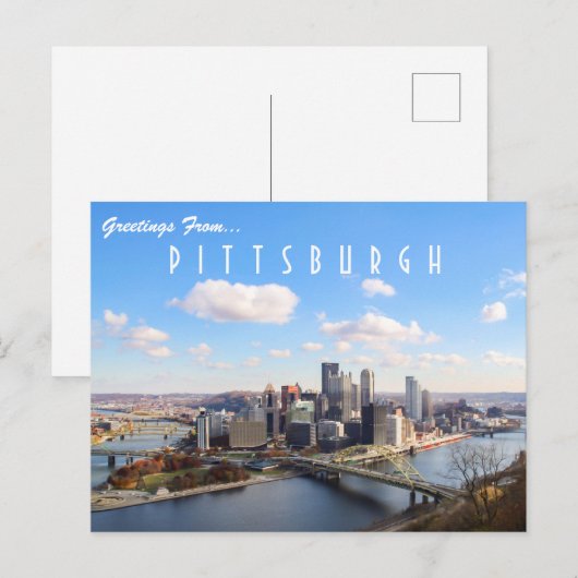 Pittsburgh Skyline Briefkaart (Voorkant / Achterkant)
