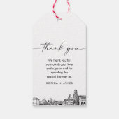 Pittsburgh Skyline bruiloft dank u gunst tag Cadeaulabel (Achterkant)