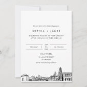 Pittsburgh Skyline bruiloft uitnodiging met foto (Voorkant)