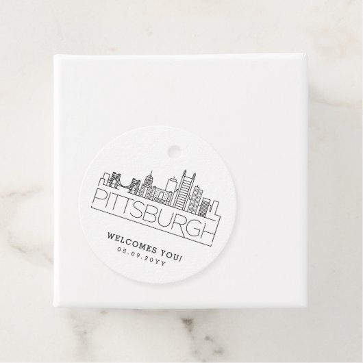 Pittsburgh Skyline | Bruiloft Welkom Favor Bedankjes Labels (In situ)