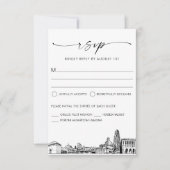 Pittsburgh Skyline City Bruiloft RSVP Response Kaa (Voorkant)