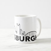 Pittsburgh Skyline Coffee Mok (zwart) (Voorkant rechts)