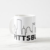 Pittsburgh Skyline Coffee Mok (zwart) (Voorkant links)