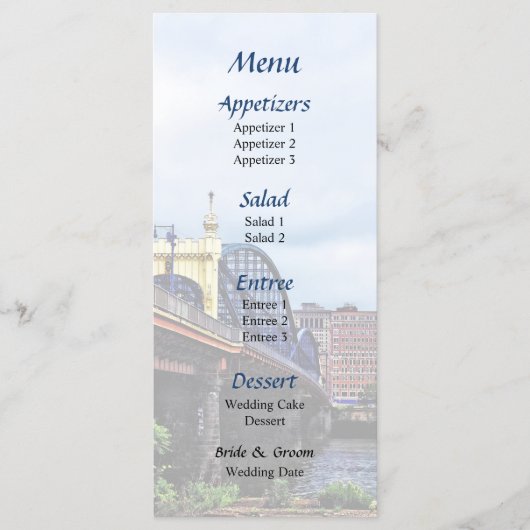 Pittsburgh Skyline Door Smithfield St Bride Menu (Voorkant)