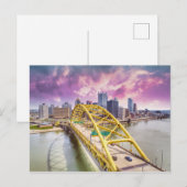 Pittsburgh Skyline en Fort Pitt Bridge Briefkaart (Voorkant / Achterkant)