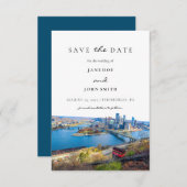 Pittsburgh Skyline Flat Save the Date Card (Voorkant / Achterkant)