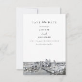 Pittsburgh Skyline Flat Save the Date Card (Voorkant)