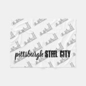 Pittsburgh Skyline Fleece Deken (Voorkant (Horizontaal))